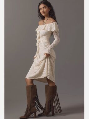 NWT ANTHROPOLOGIE DOLCE VITA GIANO SUEDE FRINGE BOOTS